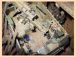 Diorama mit einer "Hummel" von Dragon in 1:35, Aber-tzteilesatz, Rohr von Jordio Rubio und Figuren von Tamiya/Dragon